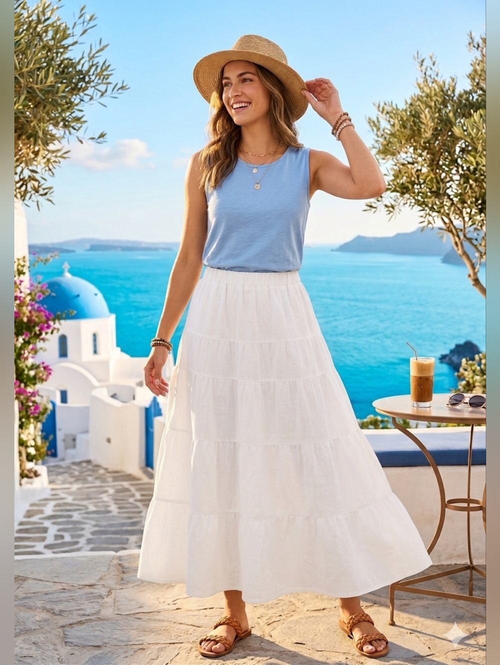 J. Jill White Tiered Maxi Crinkly Skirt - Breezy Summer Staple Size Small